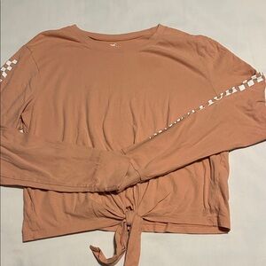 Hollister Apricot Long Sleeve Tie-Front Top